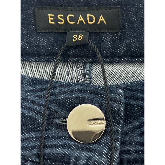 Escada Women's Patterned Straight Leg‎ Jeans Size 8 / 38 NWT $285 Metal Logo - Picture 7 of 12